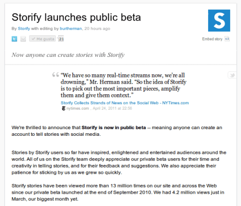 Storify anuncio