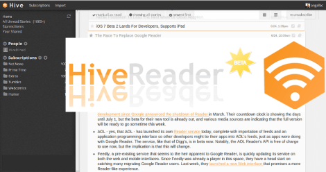 Hive  Un Contendiente más por el Trono de Google Reader