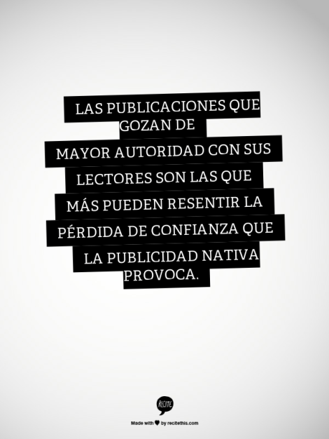 Publicidad Nativa Perder la confianza de los lectores