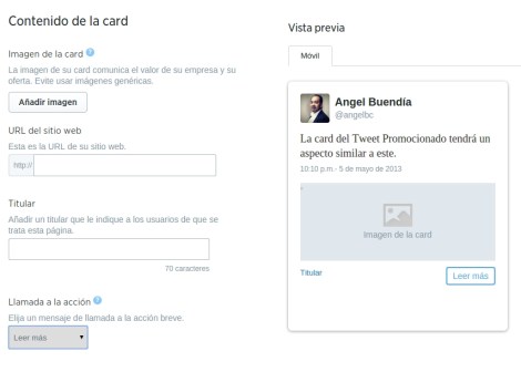 Creacion website card twitter