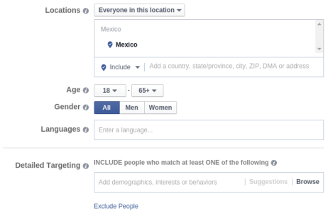Segmentacion detallada Facebook ads